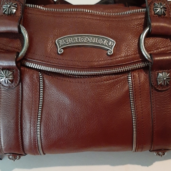 B. MAKOWSKY BUTTERY SOFT BROWN LEATHER HOBO BAG - Picture 2 of 9